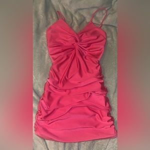 Talia Front Twist Dress in Pink